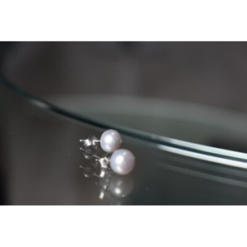 925 Sterling Silver Gray Pearls Earrings