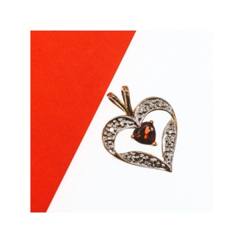 10K YELLOW & WHITE GOLD GARNET 