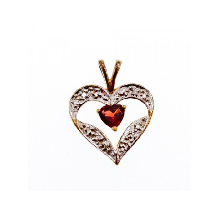 10K YELLOW & WHITE GOLD GARNET 