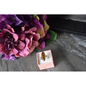 925 Sterling Silver Tiger's Eye Ring Size 8