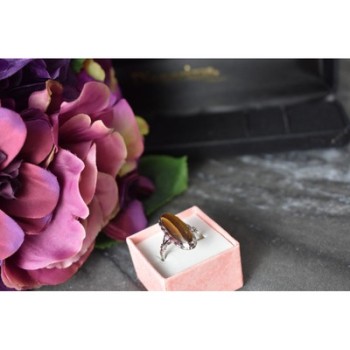 925 Sterling Silver Tiger's Eye Ring Size 8