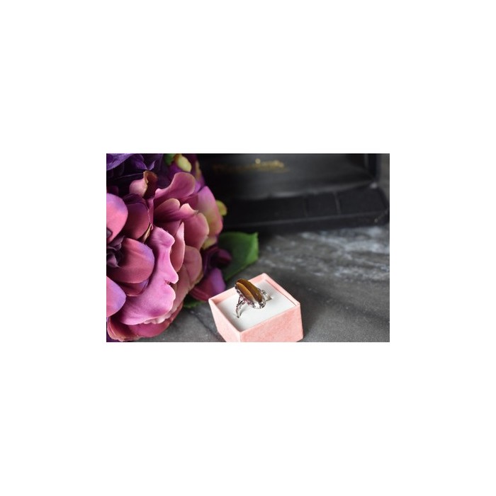 925 Sterling Silver Tiger's Eye Ring Size 8