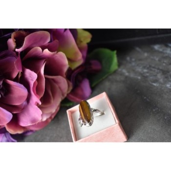 925 Sterling Silver Tiger's Eye Ring Size 8