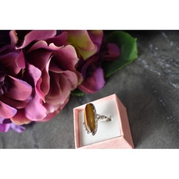 925 Sterling Silver Tiger's Eye Ring Size 8