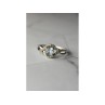 925 Sterling Silver Blue Spinel & CZ Ring Size 9