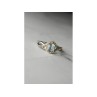 925 Sterling Silver Blue Spinel & CZ Ring Size 9