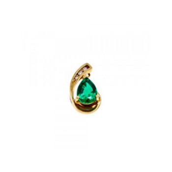 10K YELLOW GOLD EMERALD & SAPPHIRES PENDANT
