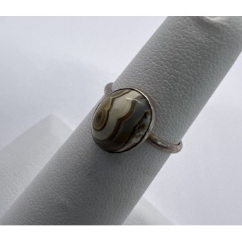 925 Sterling Silver & Agate Ring Size 4