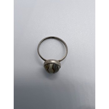 925 Sterling Silver & Agate Ring Size 4