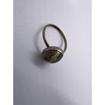 925 Sterling Silver & Agate Ring Size 4