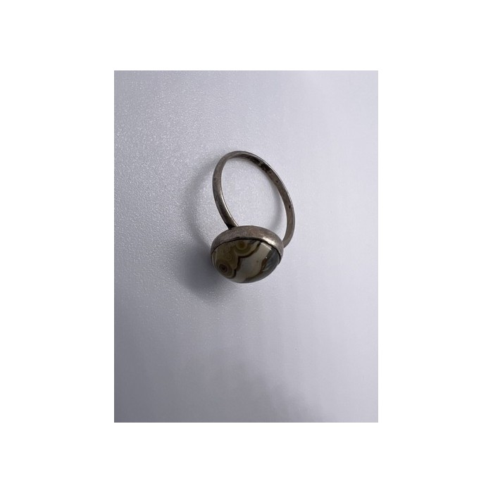 925 Sterling Silver & Agate Ring Size 4