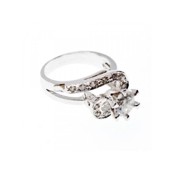 925 Sterling Silver White/colorless CZ Ring Size 5.5