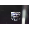 925 Sterling Silver London Blue & White Topaz Ring Size 6.5