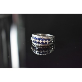 925 Sterling Silver London Blue & White Topaz Ring Size 6.5