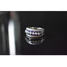 925 Sterling Silver London Blue & White Topaz Ring Size 6.5