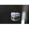 925 Sterling Silver London Blue & White Topaz Ring Size 6.5