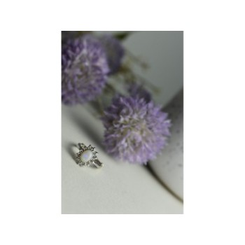 VINTAGE 925 STERLING SILVER OPAL & QUARTZ RING SIZE 5.5