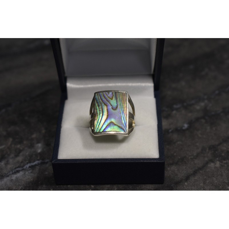 925 Sterling Silver Haliotis Ring Size 10