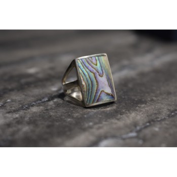 925 Sterling Silver Haliotis Ring Size 10