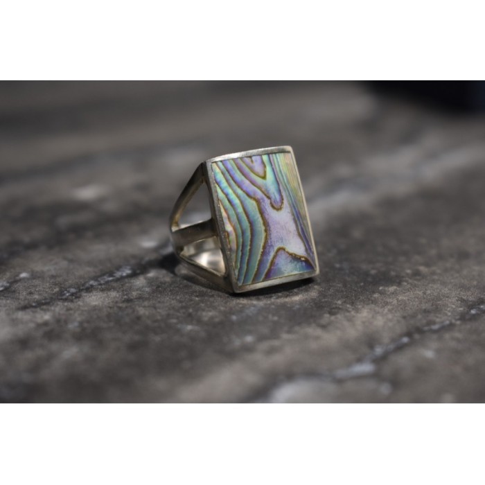 925 Sterling Silver Haliotis Ring Size 10