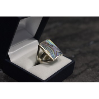925 Sterling Silver Haliotis Ring Size 10