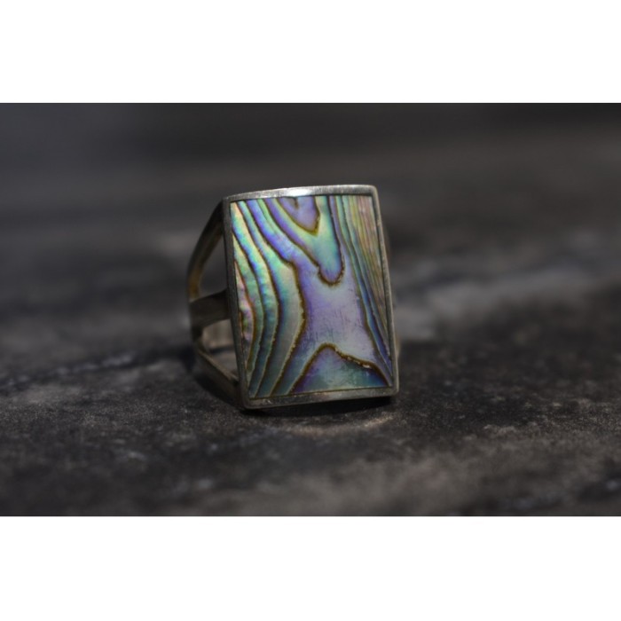 925 Sterling Silver Haliotis Ring Size 10