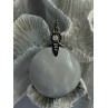 925 Sterling Silver Abalone & Pearl Pendant Length 2.30 inch