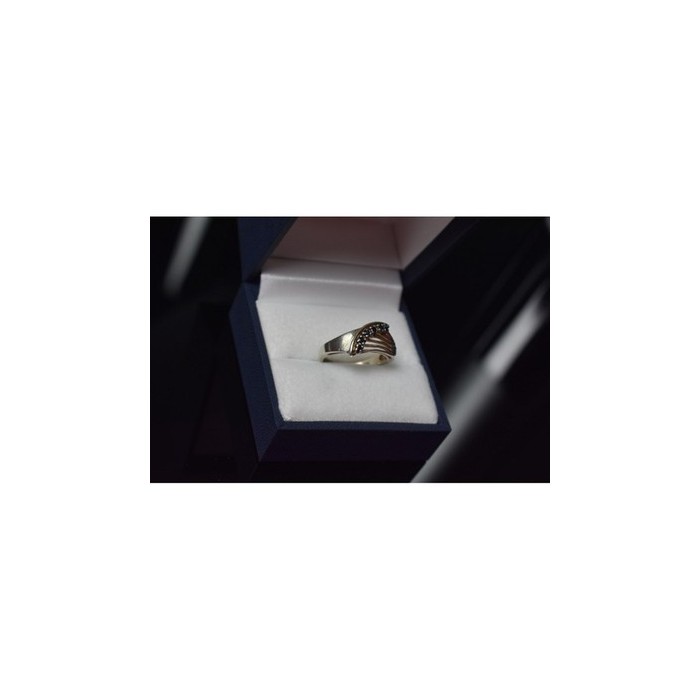 925 Sterling Silver Sapphires Ring Size 6.5