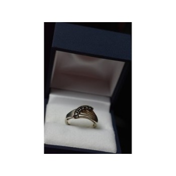 925 Sterling Silver Sapphires Ring Size 6.5