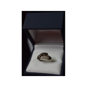 925 Sterling Silver Sapphires Ring Size 6.5