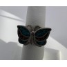 925 Sterling Silver & Opal Butterfly Ring Size 4.5