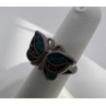 925 Sterling Silver & Opal Butterfly Ring Size 4.5