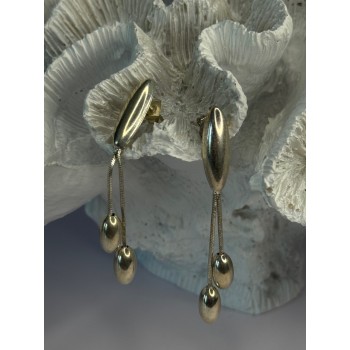 Elegant Design 925 Sterling Silver Earrings Length 2.40 inch
