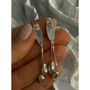 Elegant Design 925 Sterling Silver Earrings Length 2.40 inch