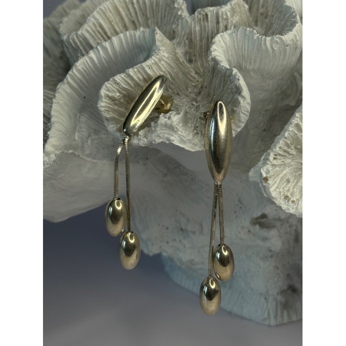 Elegant Design 925 Sterling Silver Earrings Length 2.40 inch