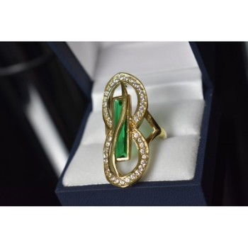 925 Sterling Silver Alpanite & CZ Ring Size 8 Turkey