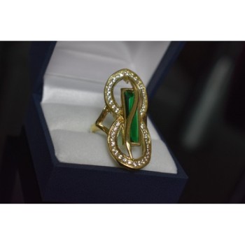 925 Sterling Silver Alpanite & CZ Ring Size 8 Turkey