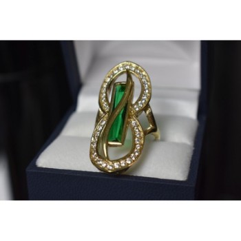 925 Sterling Silver Alpanite & CZ Ring Size 8 Turkey