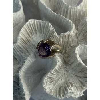 925 Sterling Silver Amethyst Ring Size 6.5