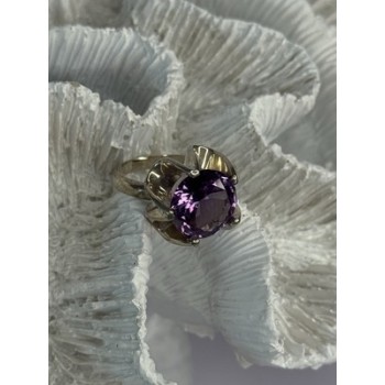 925 Sterling Silver Amethyst Ring Size 6.5