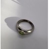 925 Sterling Silver & Green Agate Ring Size 8