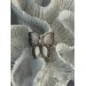 925 Sterling Silver Pink Abalone & Marcasite Butterfly Ring Size 7