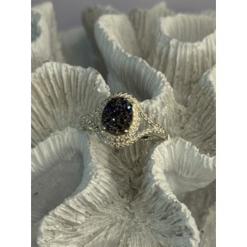 925 Sterling Silver Marcasite Ring Size 9.5
