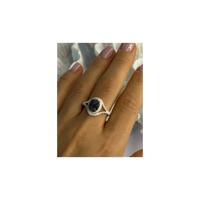 925 Sterling Silver Marcasite Ring Size 9.5