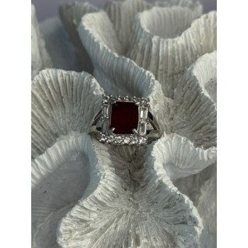 925 Sterling Silver Topaz & Beryl Ring Size 8