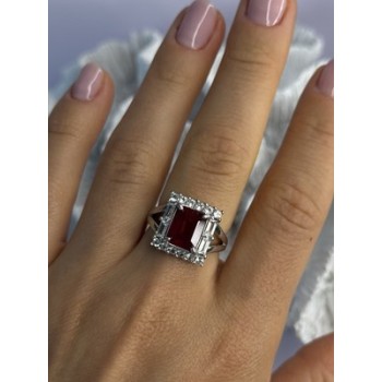 925 Sterling Silver Topaz & Beryl Ring Size 8