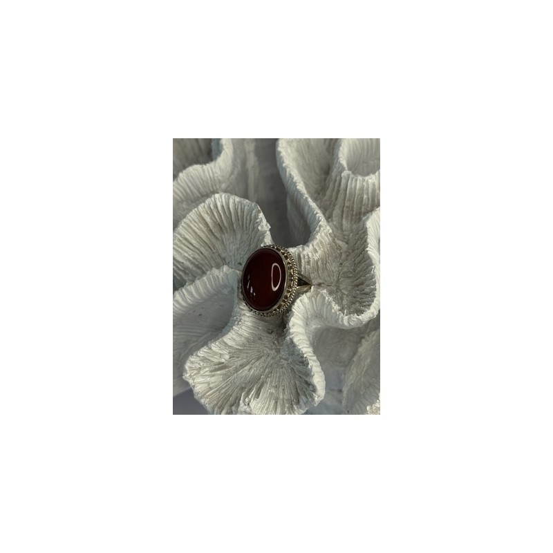 Vintage 925 Sterling Silver Agate Ring Size 8