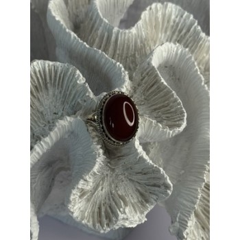 Vintage 925 Sterling Silver Agate Ring Size 8