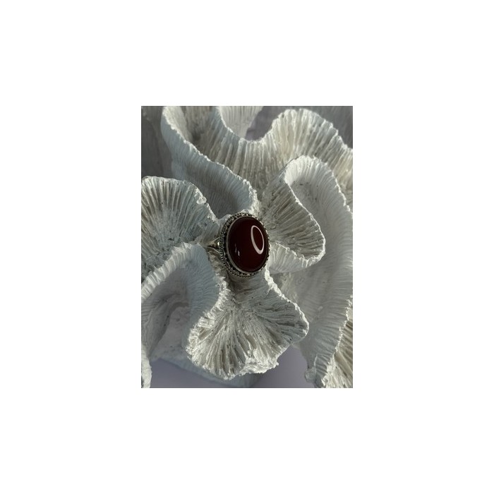 Vintage 925 Sterling Silver Agate Ring Size 8