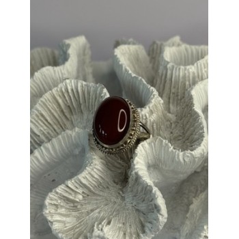 Vintage 925 Sterling Silver Agate Ring Size 8